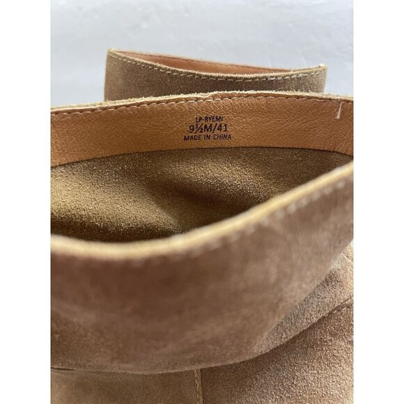 Lucky Brand Boots Women's 9.5 M Slouch Ankle Booties Heels Peep Toe Brown Suede - Picture 4 of 7